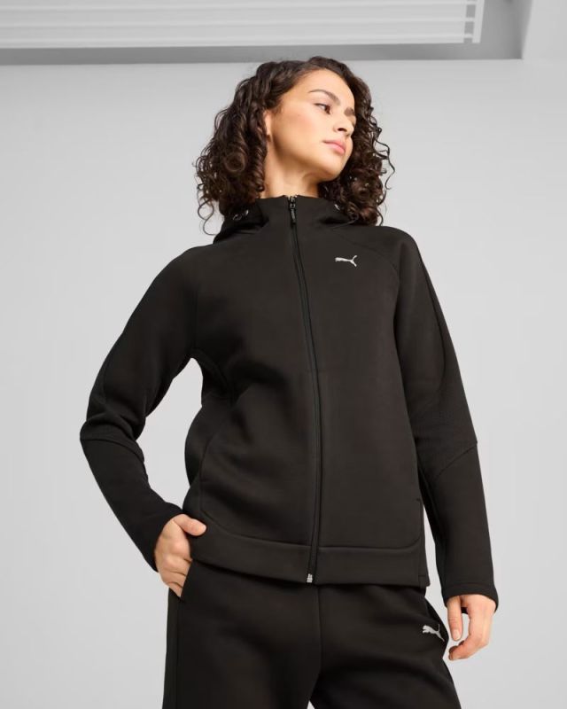 Product: PUMA - FELPA TECH NERA DA DONNA CON CAPPUCCIO EVOSTRIPE 685050-01 (1 of 4)