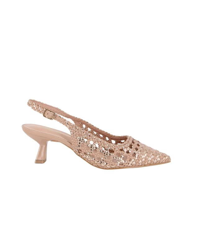 Product: MISS GLOBO - Décolleté slingback nude traforata e intrecciata, tacco 5,5CM (1 of 4)