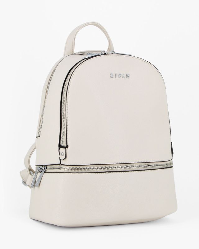 Product: RIFLE - Zaino beige con due scomparti principali e tasca frontale con zip orizzontale (1 of 4)