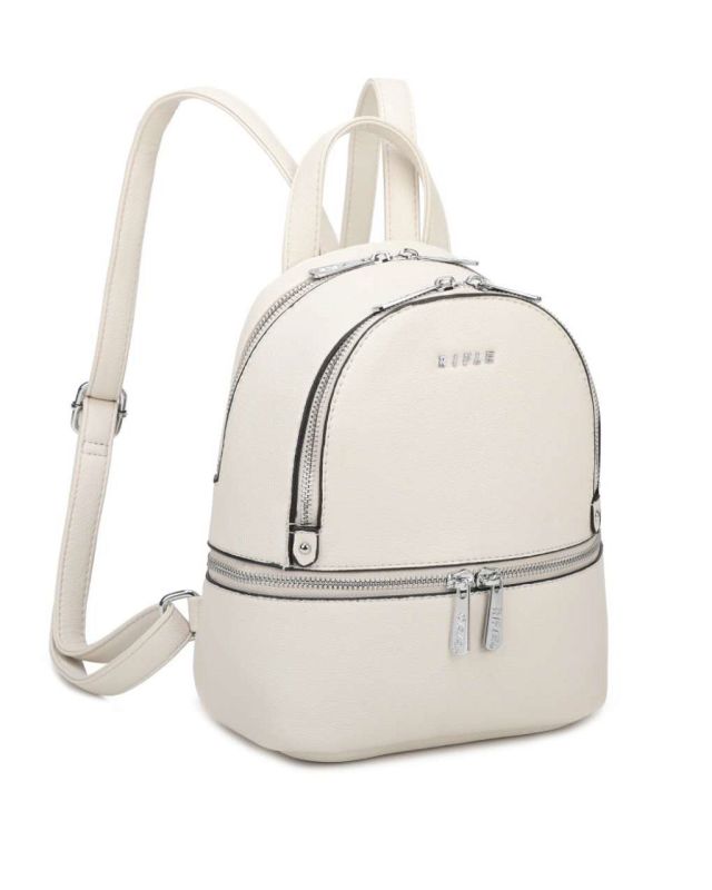 Product: RIFLE - Zaino beige con due scomparti principali e tasca frontale con zip orizzontale (1 of 3)