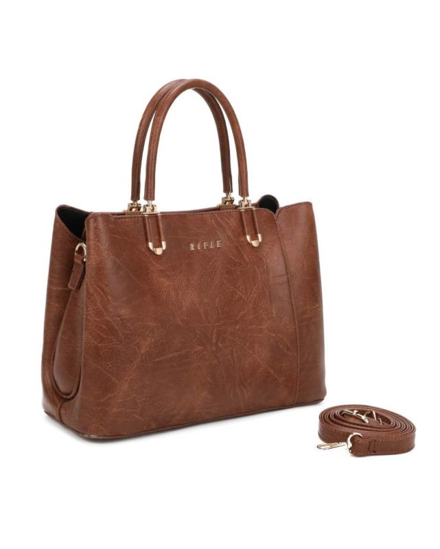 Product: RIFLE - Borsa due manici marrone con tre scomparti interni, tracolla removibile (1 of 3)