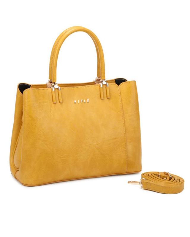Product: RIFLE - Borsa due manici gialla con tre scomparti interni, tracolla removibile (1 of 3)