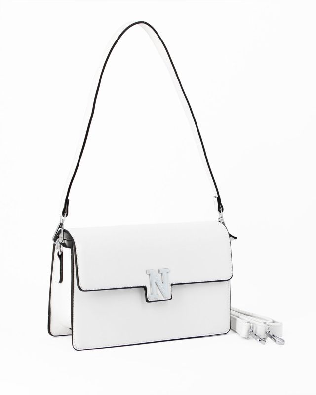 Product: NARDINI - Borsa un manico bianca con patta e tracolla removibile (1 of 4)