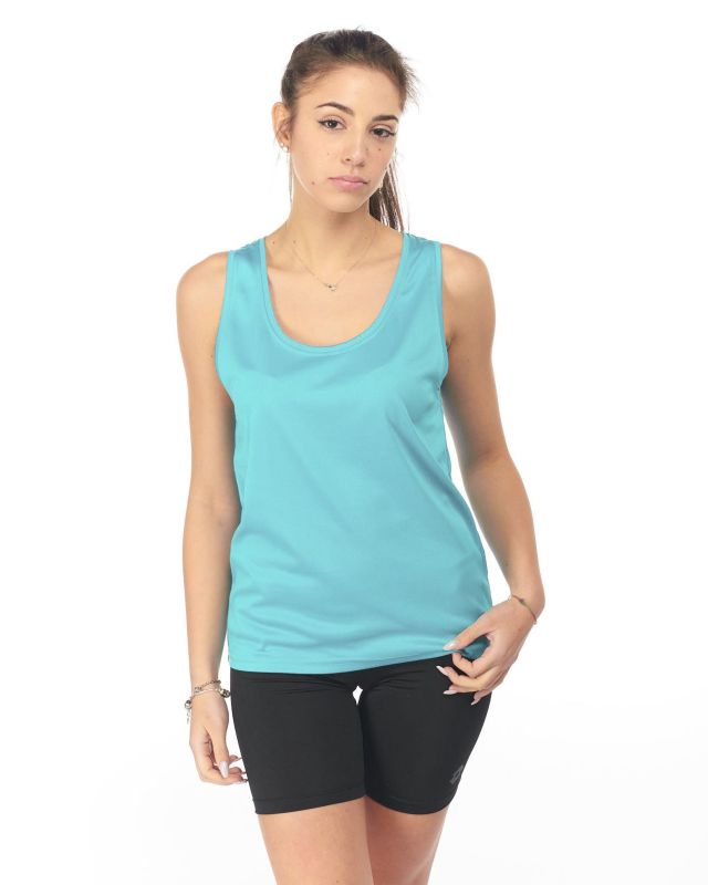 Product: WAIKIKI RUN - Canotta asia in mesh nera da donna - AD01841 (1 of 5)