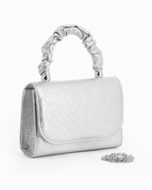 Product: DIVAS - Minibag argento con manico arricciato (1 of 4)