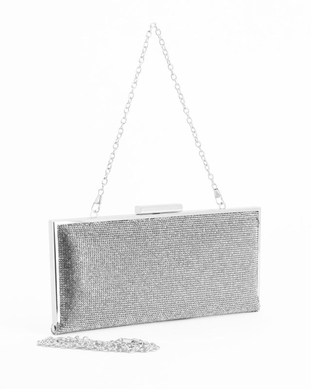 Product: DIVAS - Clutch argento in strass , tracolla removibile (1 of 4)