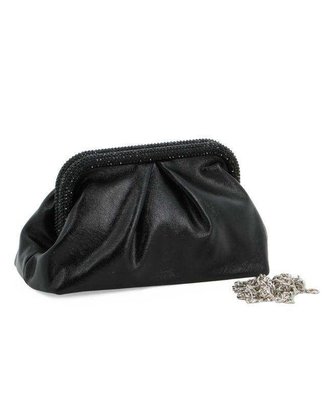 Product: DIVAS - Pochette nera con bordi di strass (1 of 4)