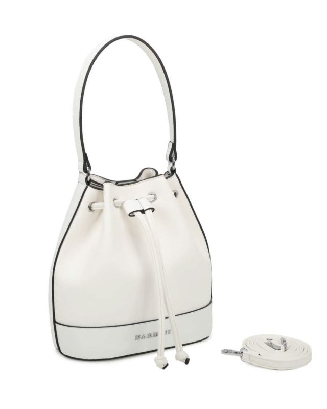 Product: NARDINI - Borsa a spalla bianca con coulisse e tracolla removibile (1 of 3)