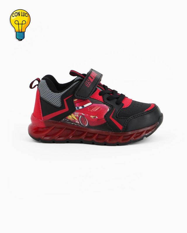 Product: CARS  - Sneakers rossa e nera da bambino con luci e strappo (1 of 5)
