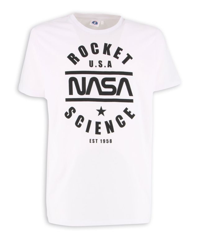 Product: NASA - Tshirt bianca da uomo con stampa frontale - JL052523 (1 of 2)