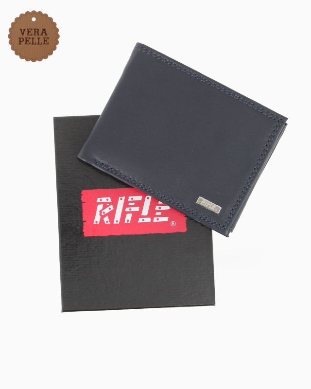 Product: RIFLE - Portafoglio blu in VERA PELLE con ribaltine (1 of 4)