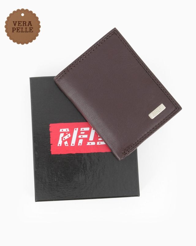 Product: RIFLE - Portafoglio marrone in VERA PELLE con ribaltine (1 of 4)