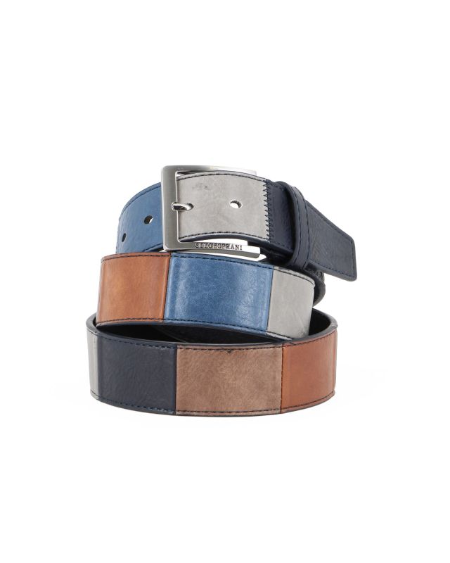 Product: SOLO SOPRANI - Cinta multicolor da uomo con fodera in VERA PELLE (1 of 3)
