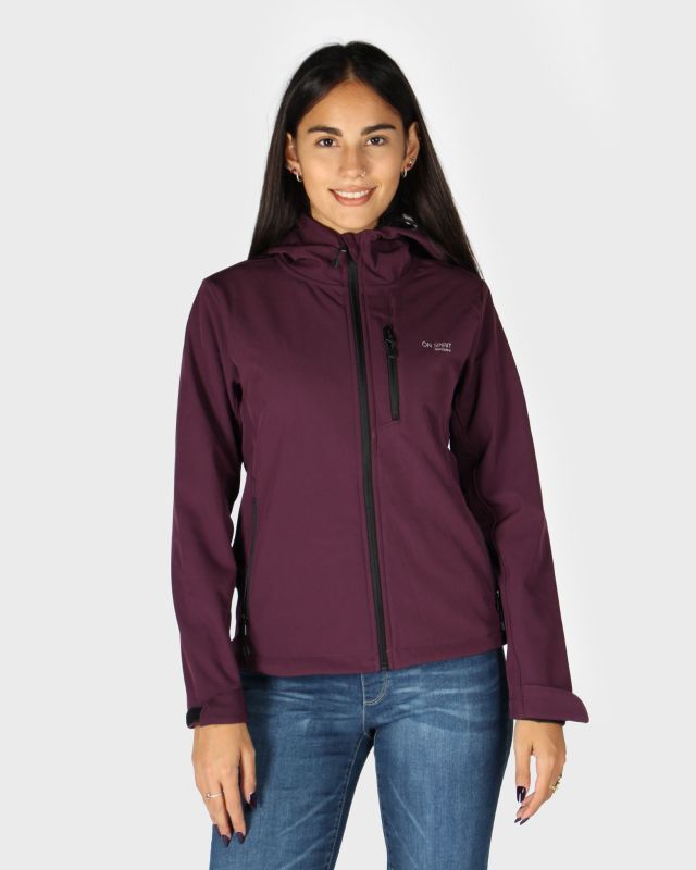 Product: ON SPIRIT - GIUBBINO CON CAPPUCCIO FELPATO SOFTSHELL DONNA BORDEAUX - ALBA (1 of 11)