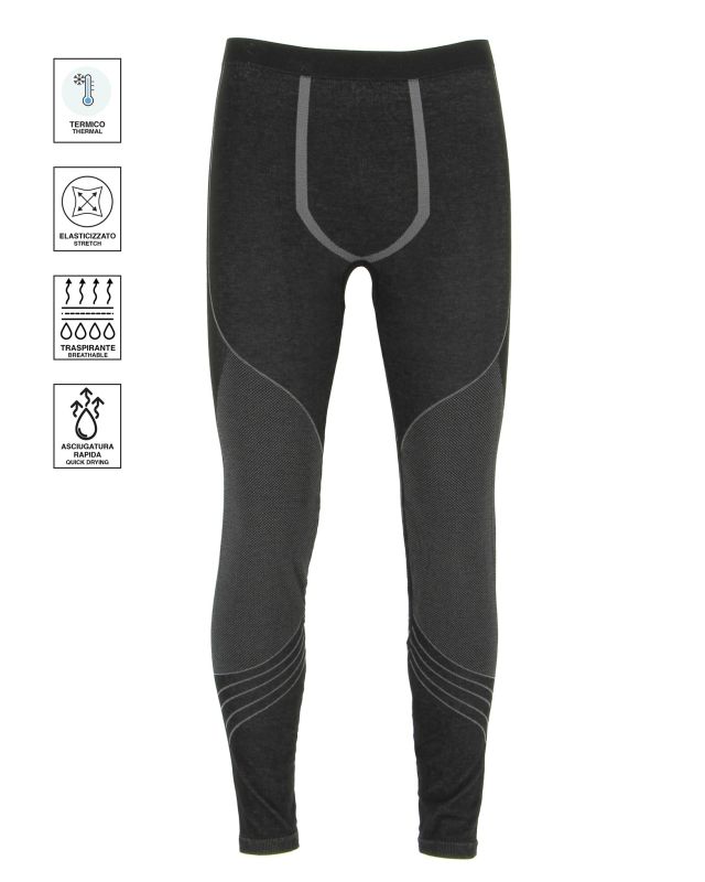 Product: ON SPIRIT -  LEGGINGS  TERMICI UOMO  NERI  E GRIGI  DANIELE, AU02733-A7251 (1 of 2)
