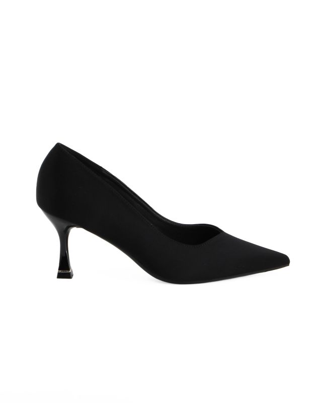 Product: MISS GLOBO - Décolleté nera in lycra con sottopiede in VERA PELLE, tacco 7CM (1 of 6)