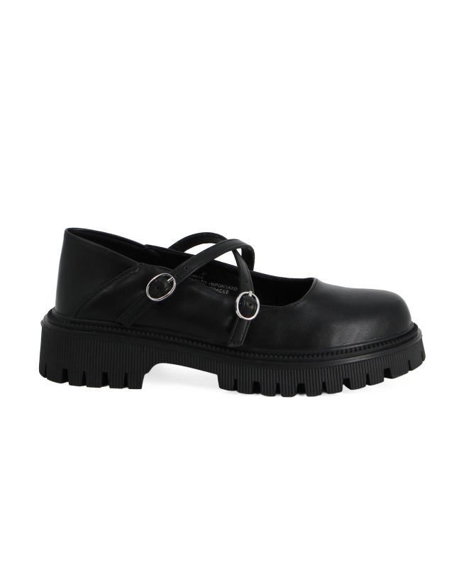 Product: MISS GLOBO - Scarpa nera con suola track e cinturini incrociati (1 of 5)