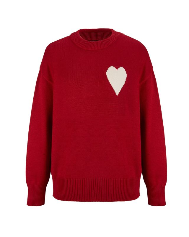 Product: BACHATA - Maglia manica lunga rossa con cuore (1 of 2)