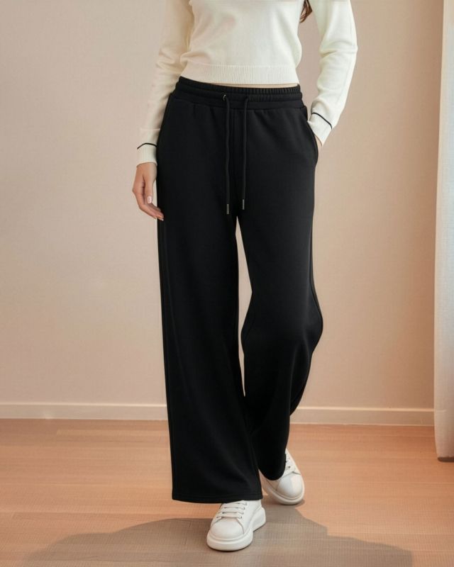 Product: BACHATA - Pantapalazzo nero con elastico in vita (1 of 4)