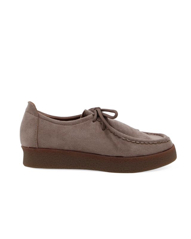Product: MY JEWELS - Mocassino beige scamosciato con lacci (1 of 5)