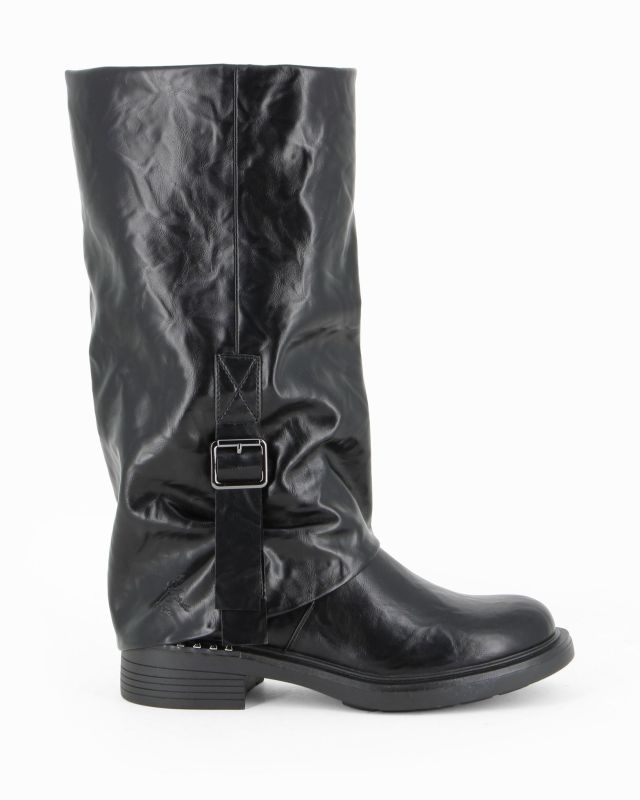 Product: RIFLE - Stivale nero con risvolto e zip laterale, tacco 3,5CM (1 of 4)
