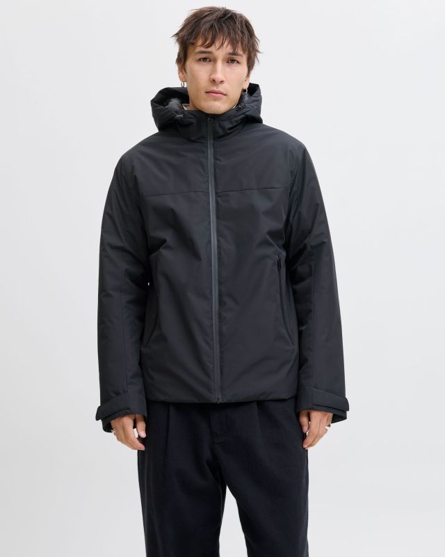 Product: JACK & JONES - GIUBBINO NERO DA UOMO IDROREPELLENTE CON CAPPUCCIO (1 of 7)