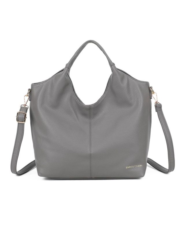 Product: ENRICO COVERI - Borsa a mano grigia con tracolla removibile (1 of 3)