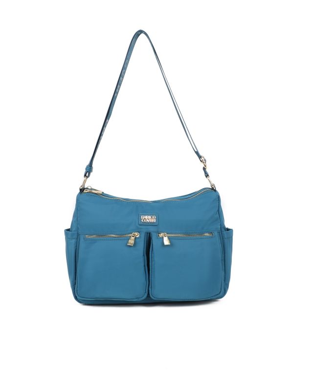 Product: ENRICO COVERI - Borsa blu multitasche con manico regolabile (1 of 3)