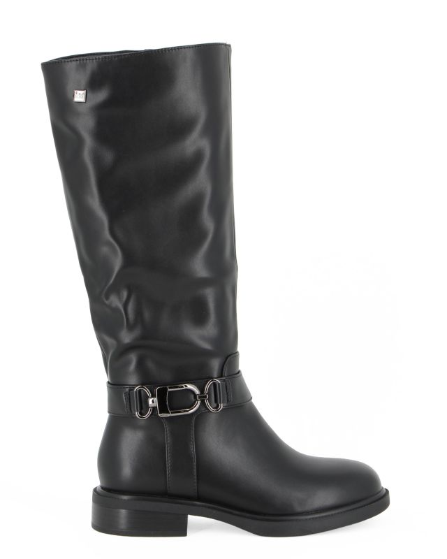 Product: MISS GLOBO - Stivale nero con zip laterale e cinturino con morsetto, tacco 3CM (1 of 4)