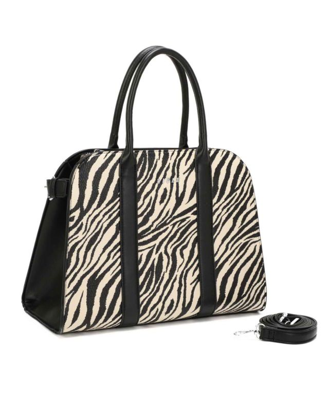 Product: RIFLE - Borsa due manici zebrata con tasca posteriore, tracolla removibile (1 of 3)