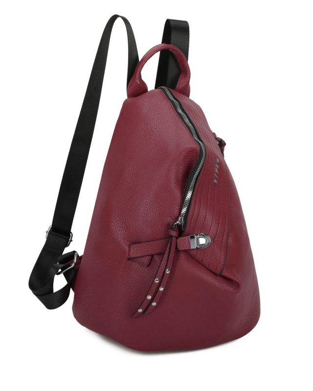 Product: RIFLE - Zaino bordeaux con zip centrale e pulsante a chiusura (1 of 4)