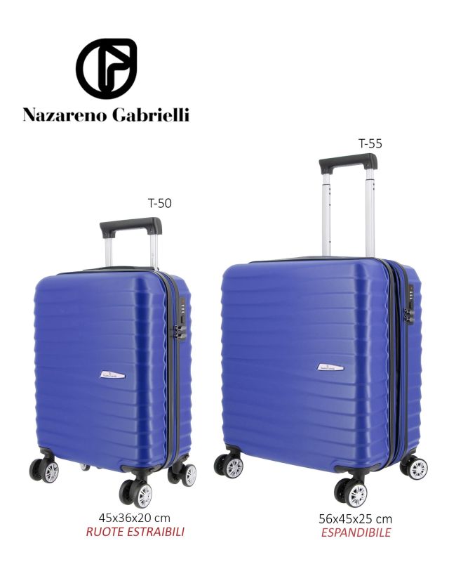Product: NAZARENO GABRIELLI - TROLLEY BLU IN ABS 4 RUOTE (1 of 7)