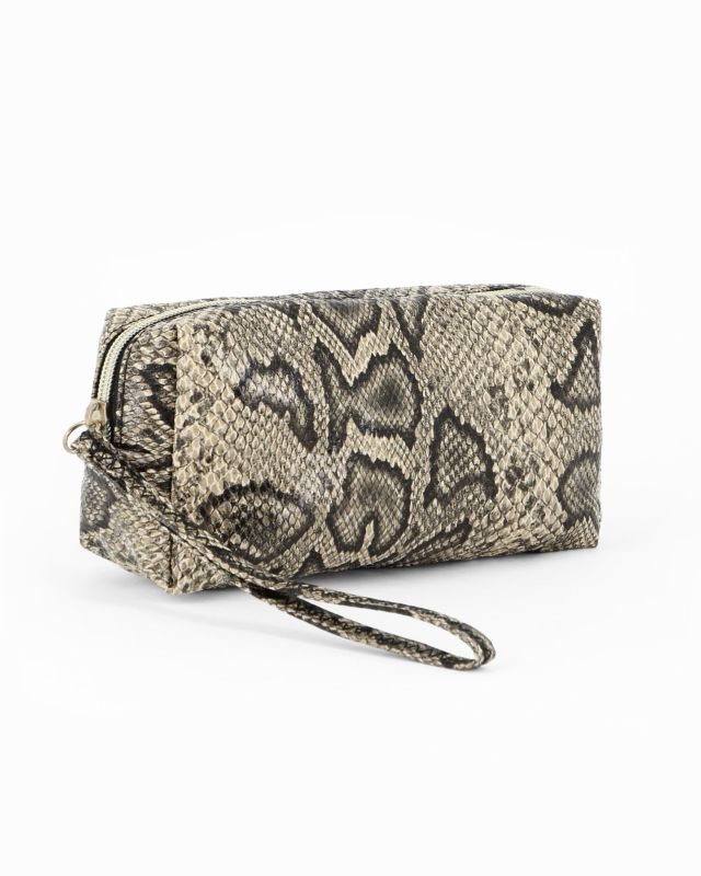 Product: NARDINI - Borsello taupe pitonato con polsiera (1 of 4)
