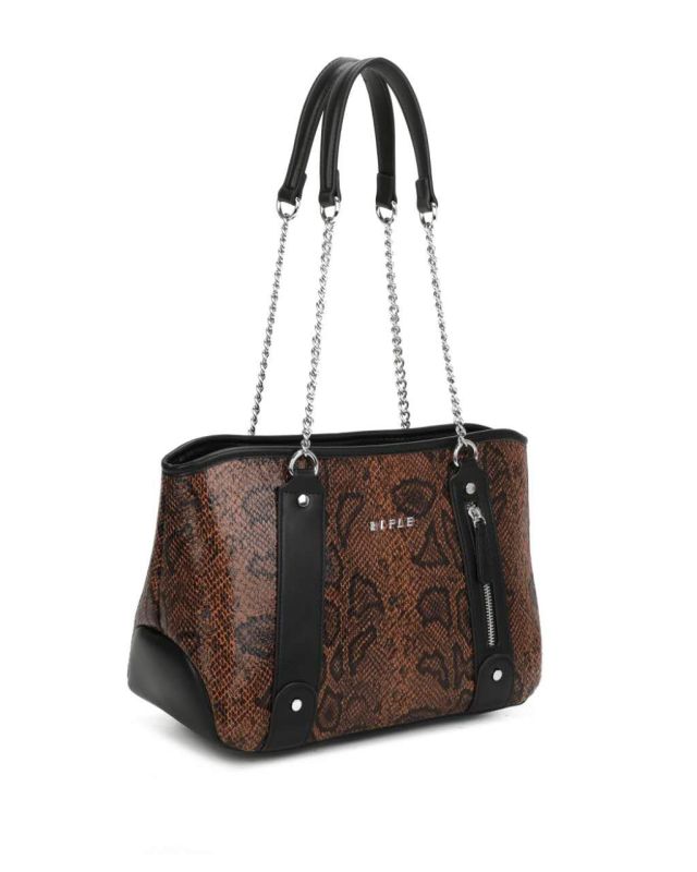 Product: RIFLE - Borsa due manici testa moro pitonata (1 of 3)