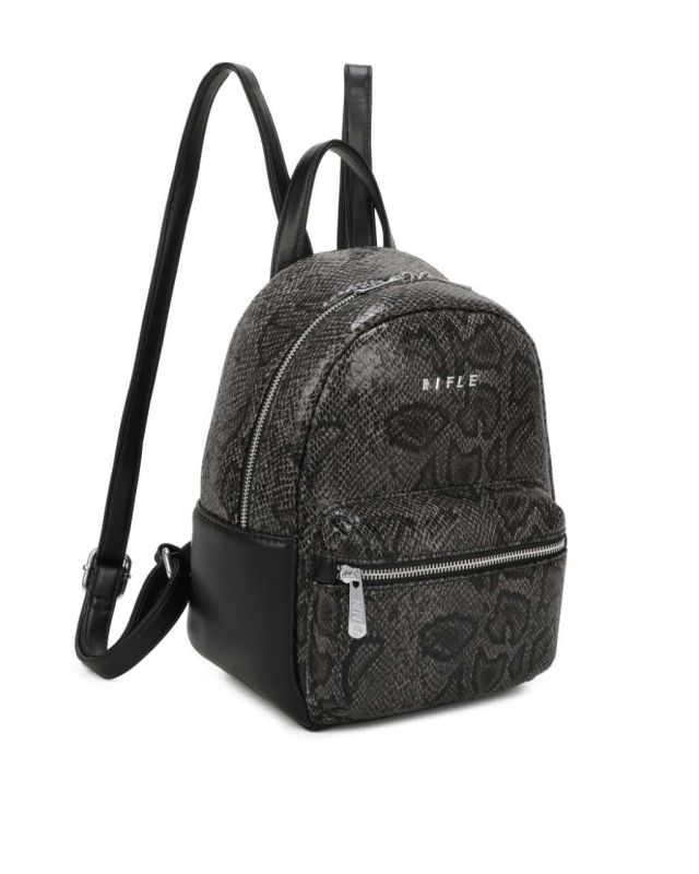 Product: RIFLE - Zaino nero pitonato con tasca frontale (1 of 3)