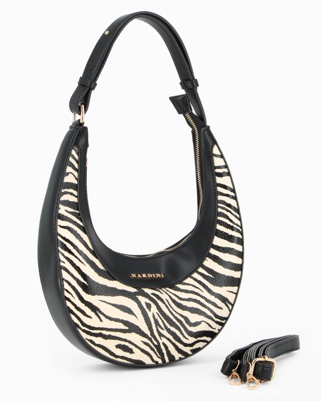 Product: NARDINI - Borsa a spalla zebrata, tracolla removibile (1 of 4)