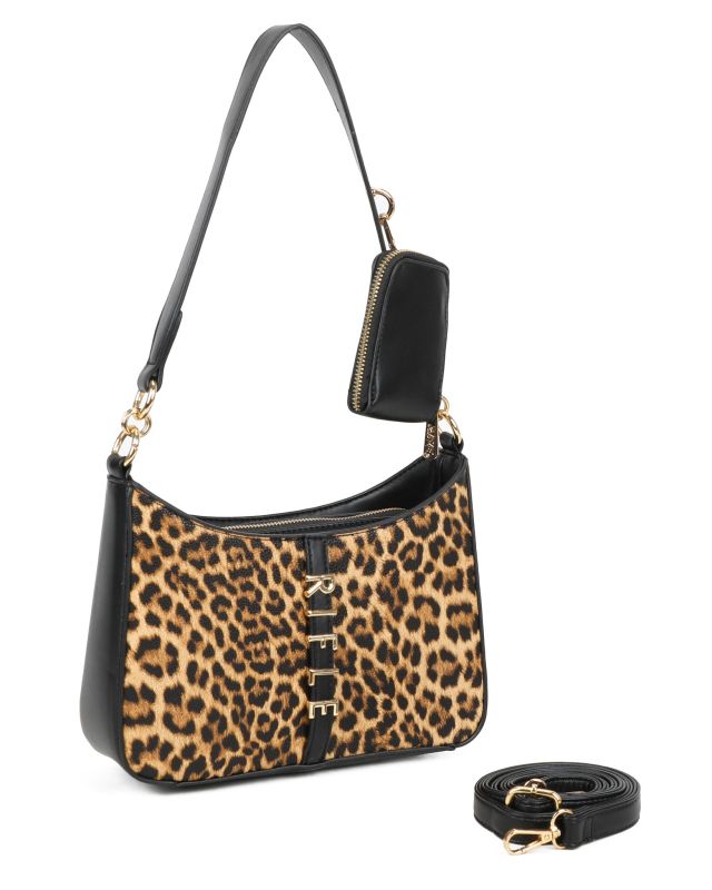Product: RIFLE - Borsa un manico leopardata con logo frontale e borsellino removibile (1 of 3)
