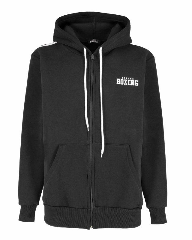 Product: XTREME BOXING - FELPA NERA DA UOMO FULL ZIP CON CAPPUCCIO (1 of 4)