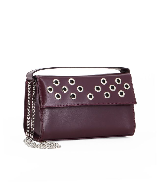 Product: TATOO - Minibag ad un manico bordeaux con occhielli sulla patta (1 of 4)