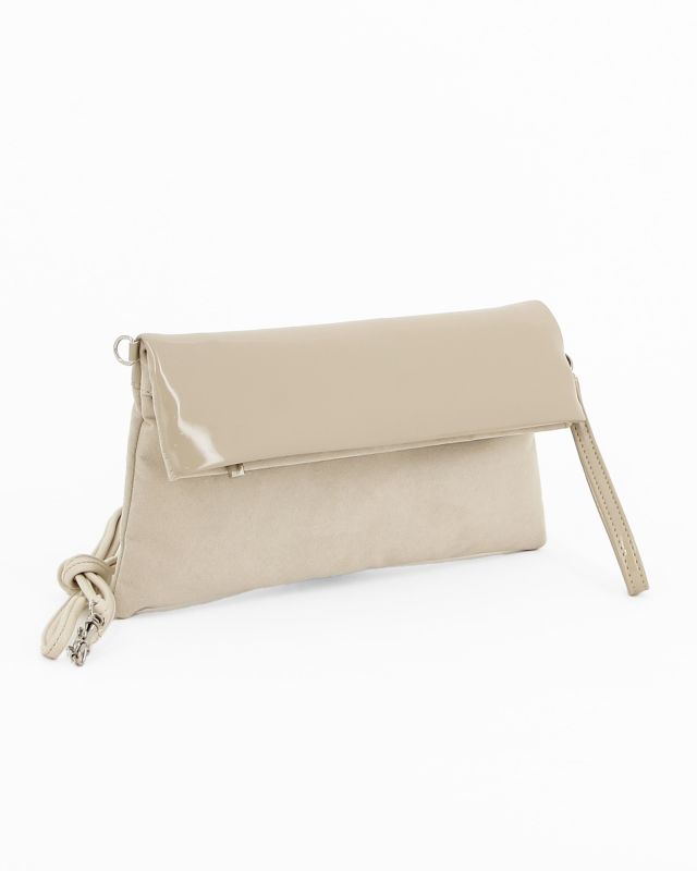Product: TATOO - Pochette beige in camoscio con patta (1 of 4)