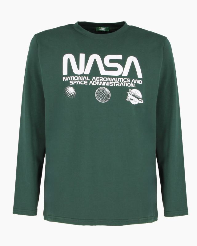 Product: NASA - MAGLIA MANICA LUNGA VERDE DA UOMO CON LOGO (1 of 3)