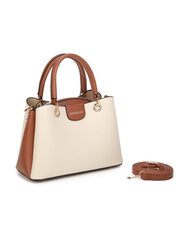 Product: NARDINI - Minibag beige con tre scomparti principali, tracolla removibile (1 of 3)