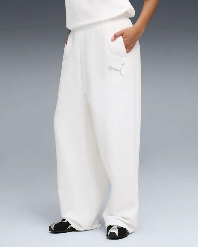 Product: PUMA - PANTALONE DONNA BIANCO  ESSENTIAL GRAPHIC LEO LUXE, 634567-02 (1 of 5)