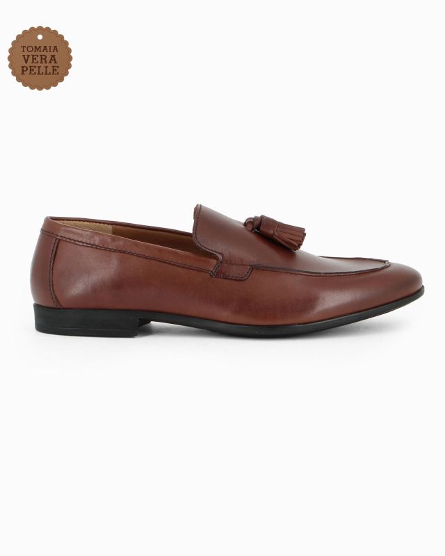 Product: CLASS MAN - Mocassino marrone in VERA PELLE con nappe (1 of 4)