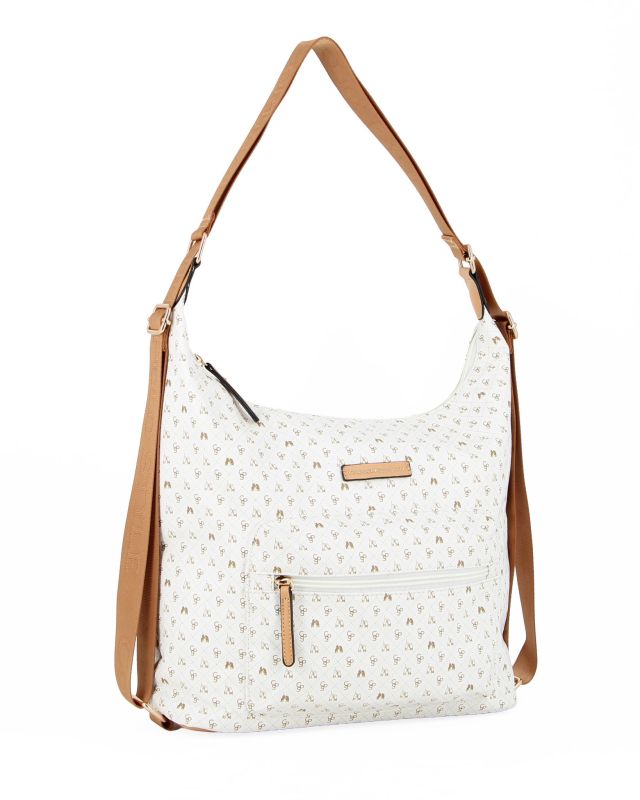 Product: CORTINA POLO STYLE - Borsa sacca/zaino beige loggato con tasca frontale (1 of 4)