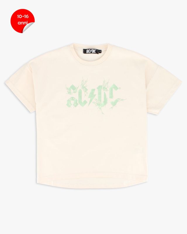 Product: ACDC - TSHIRT MANICA CORTA BEIGE IN COTONE PER REGAZZE (1 of 2)