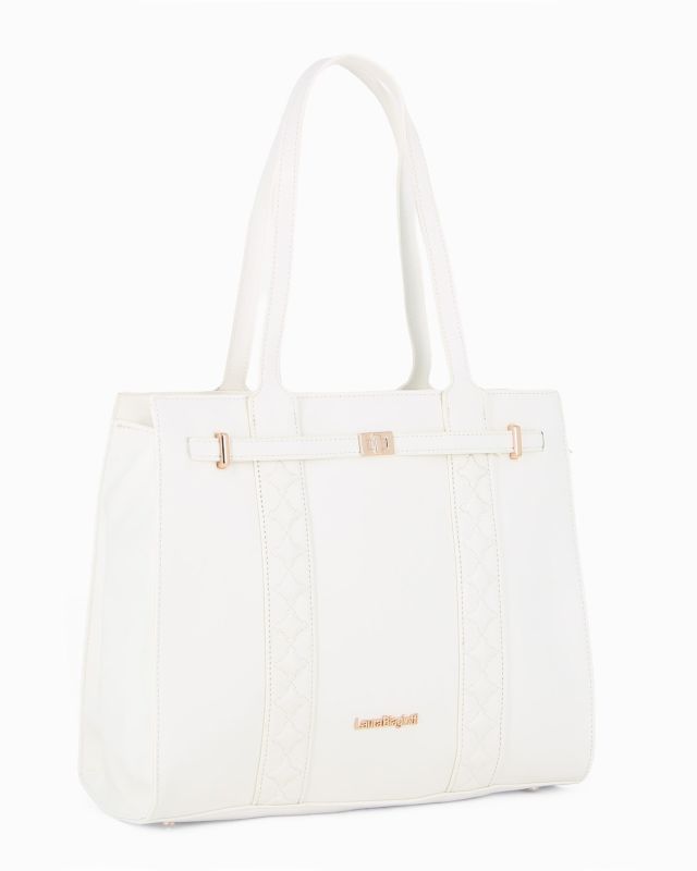 Product: LAURA BIAGIOTTI - Borsa shopping bianca con cinturino frontale (1 of 16)