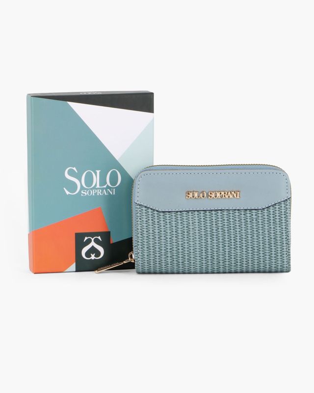 Product: SOLO SOPRANI - Portafoglio jeans plissettato con due scomparti principali (1 of 3)