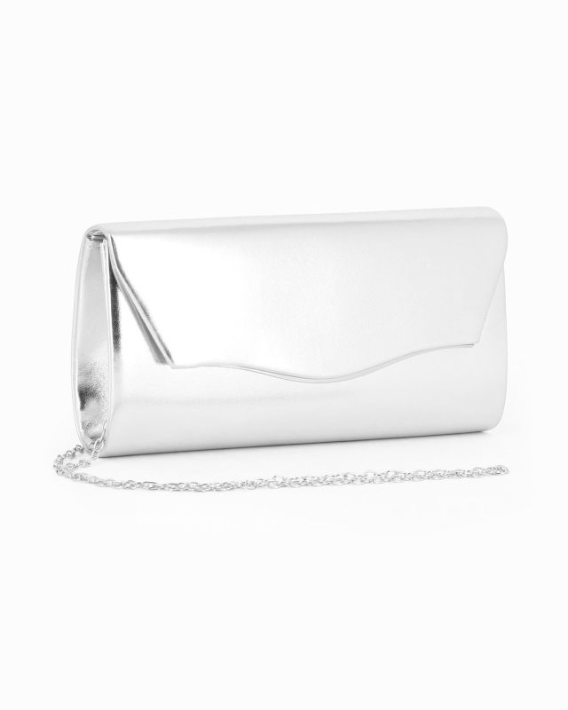 Product: MIS GLOBO - Pochette argento con patta effetto onda (5 of 8)
