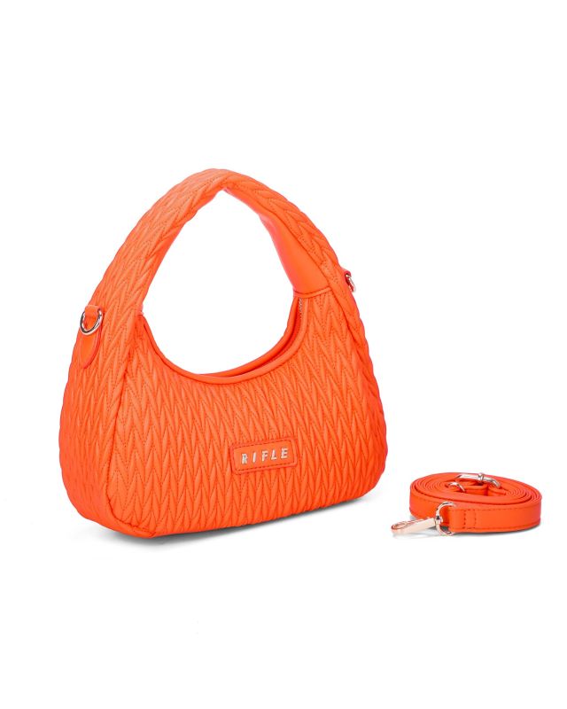 Product: RIFLE - Minibag arancione trapuntata con tracolla removibile (1 of 3)